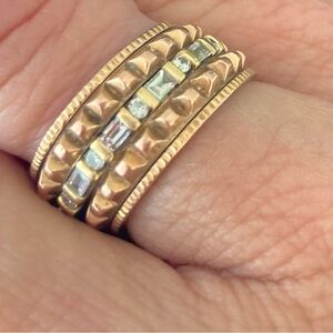 Size 7 14k Gold x Diamond baguette classic ring band So chic Private Label